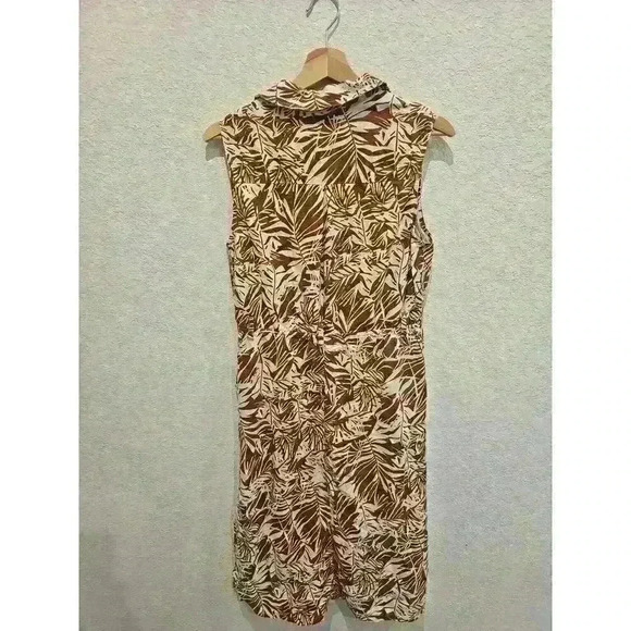 Melloday Cotton floral pattern dress. Sz Large. Brown and white. - Picture 2 of 3